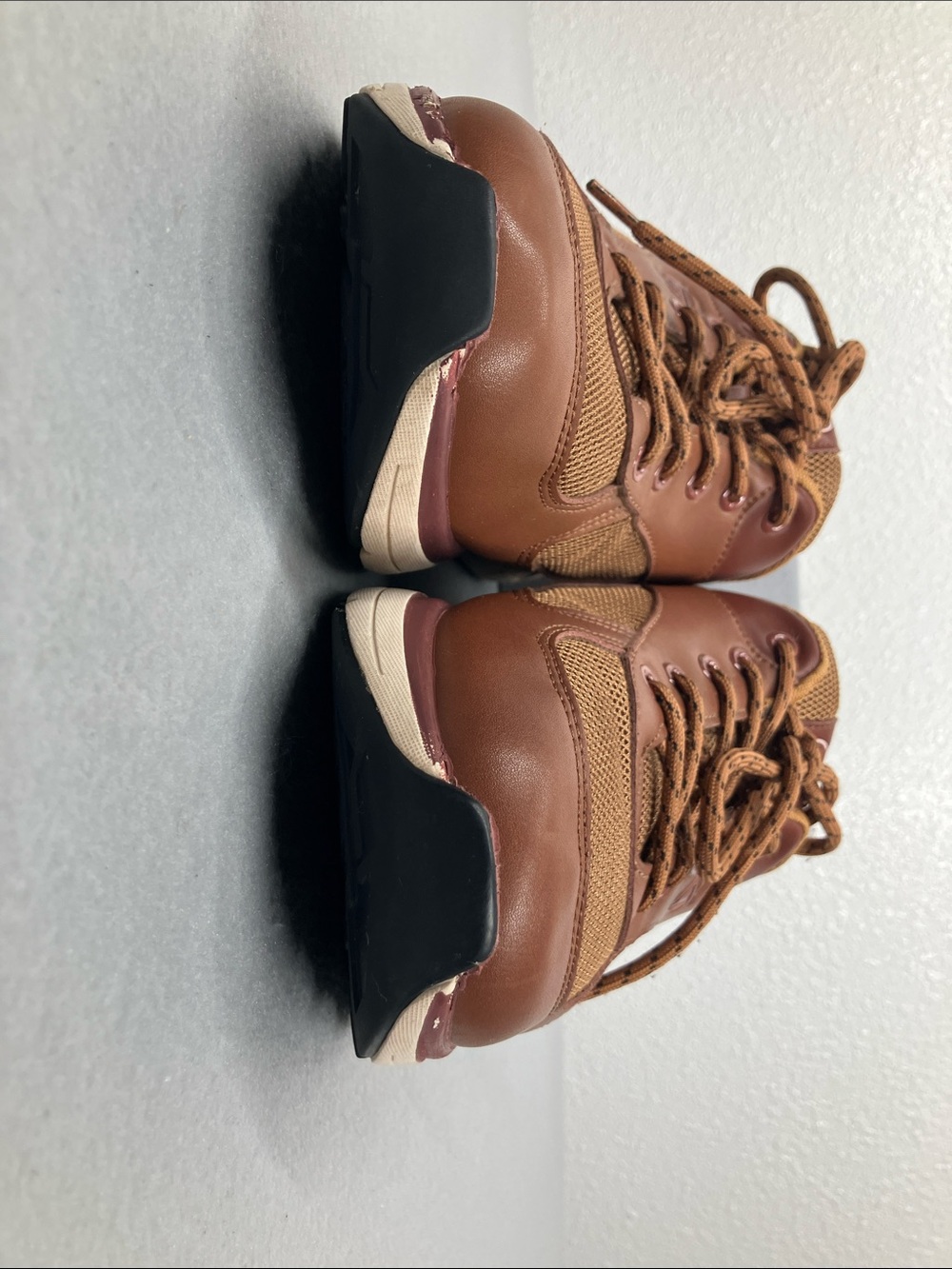 Zeba Brown Leather Sneakers - Picture 8 of 9